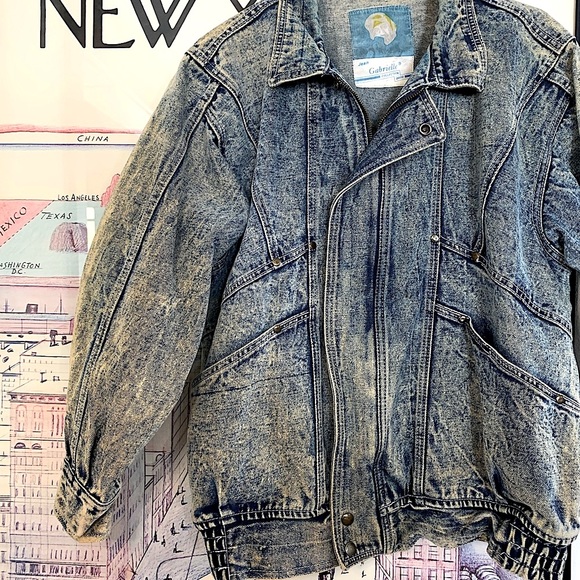 Vintage unisex acid wash jean jacket size S/M - Picture 4 of 11